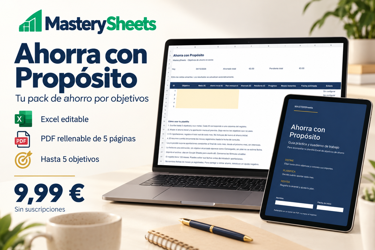 Ahorra con Propósito — Plantilla Excel de Objetivos de Ahorro